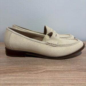Vionic‎ Waverly Gold Specked Leather Penny Loafers size 9.5